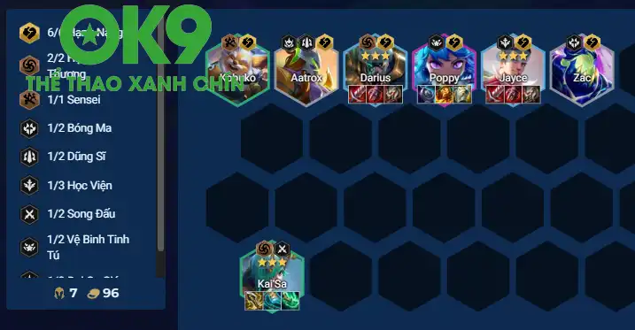 Đội hình giữa game Kai'sa Hạng Nặng