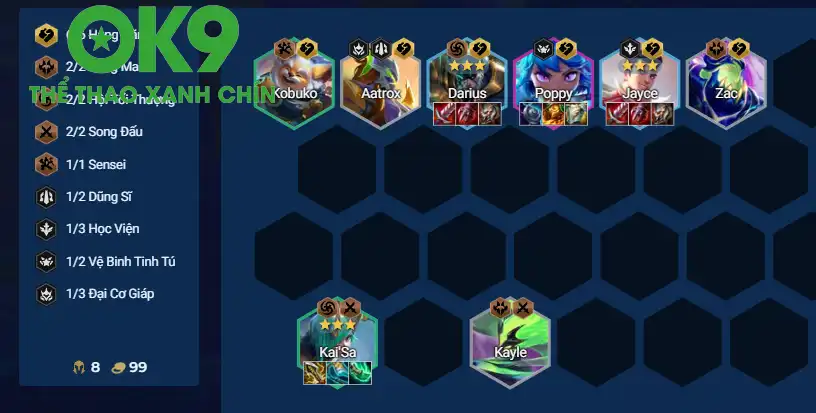 Đội hình Kai'sa Hạng Nặng DTCL Mùa 15